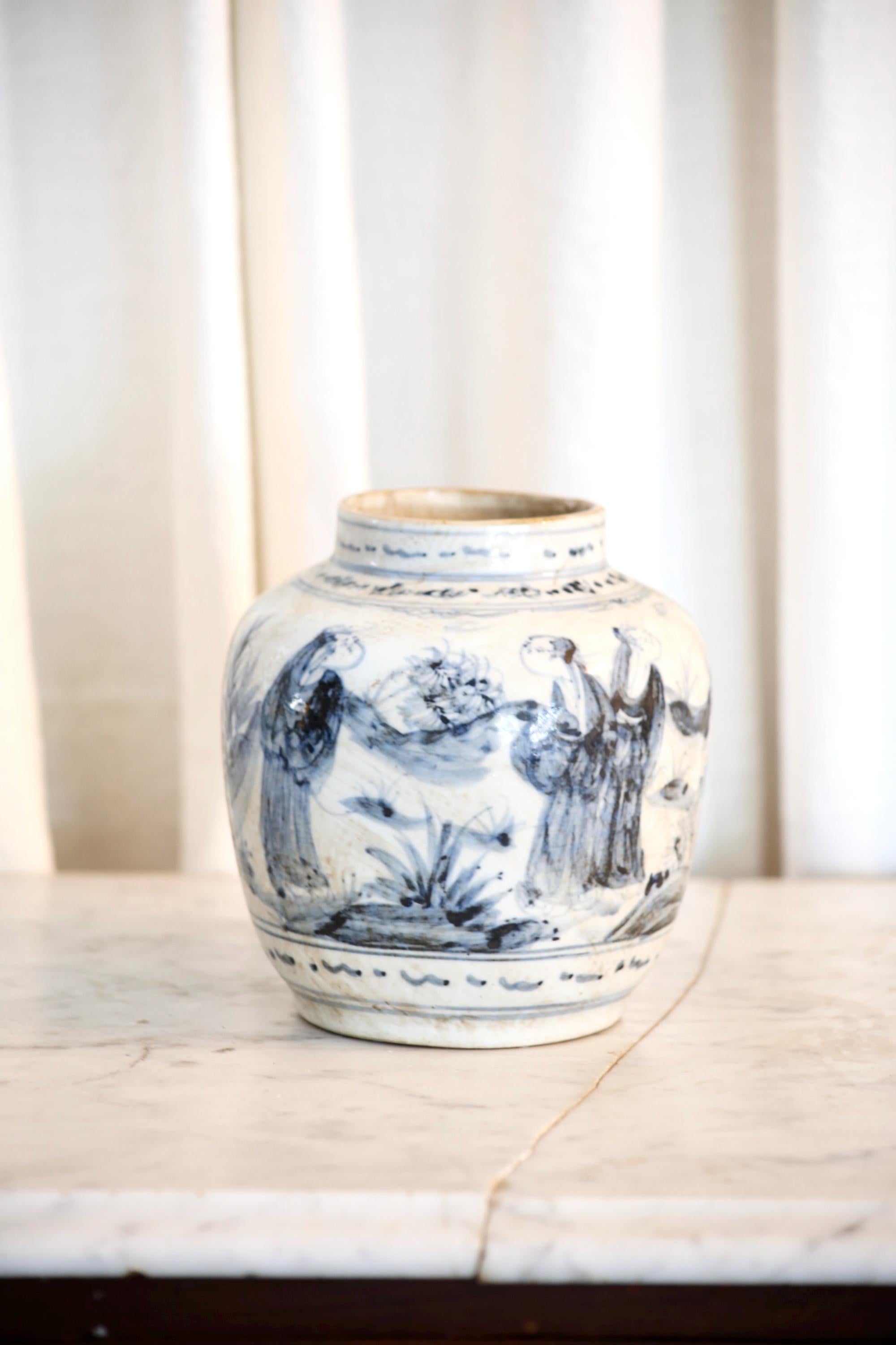 Hand Painted Chinese Porcelain Ginger Jar