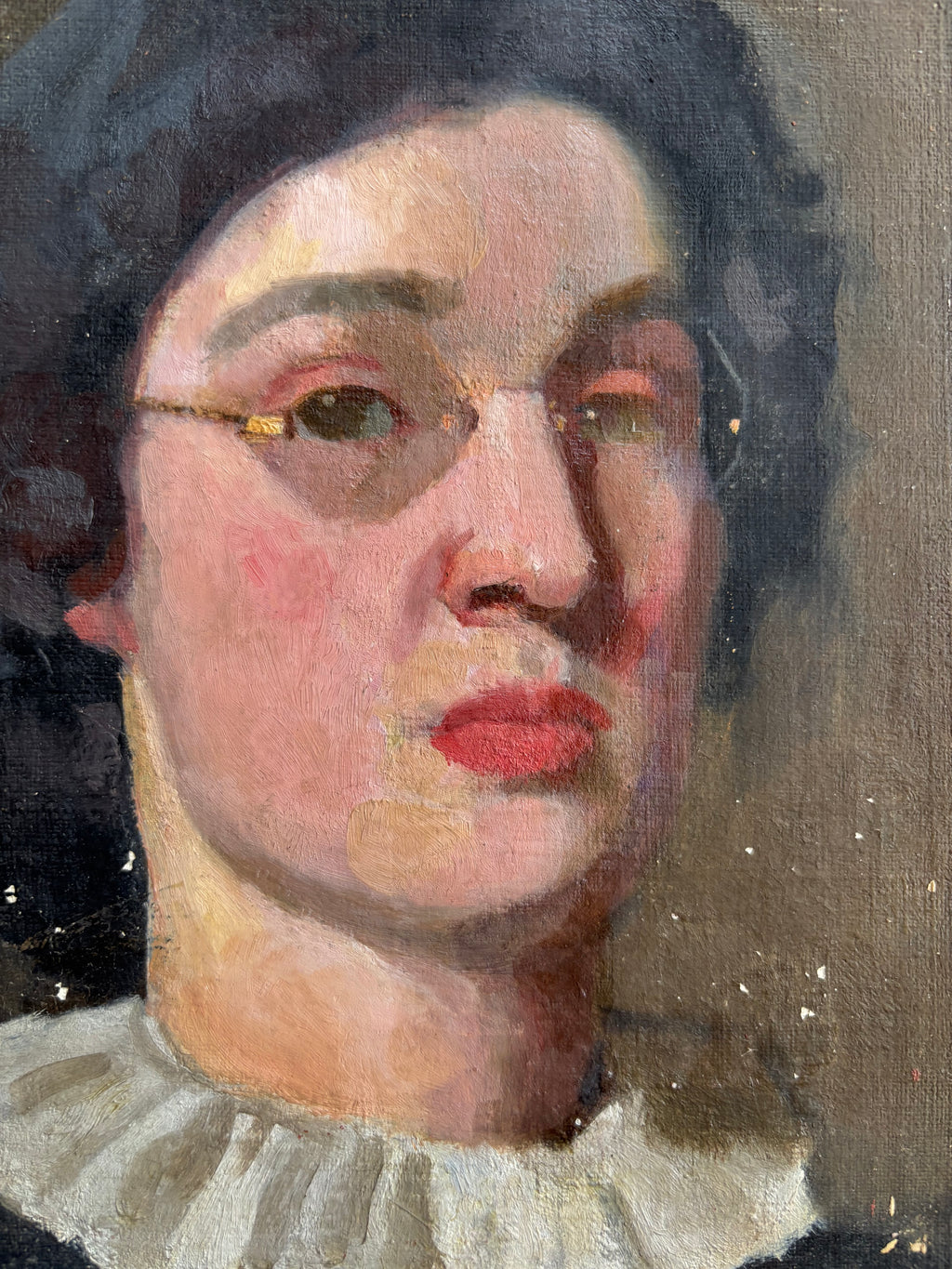 Oil Portrait Pianting of a Women with Collar