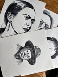 Frida Kahlo & Diego Rivera Watercolor Paintings Lot