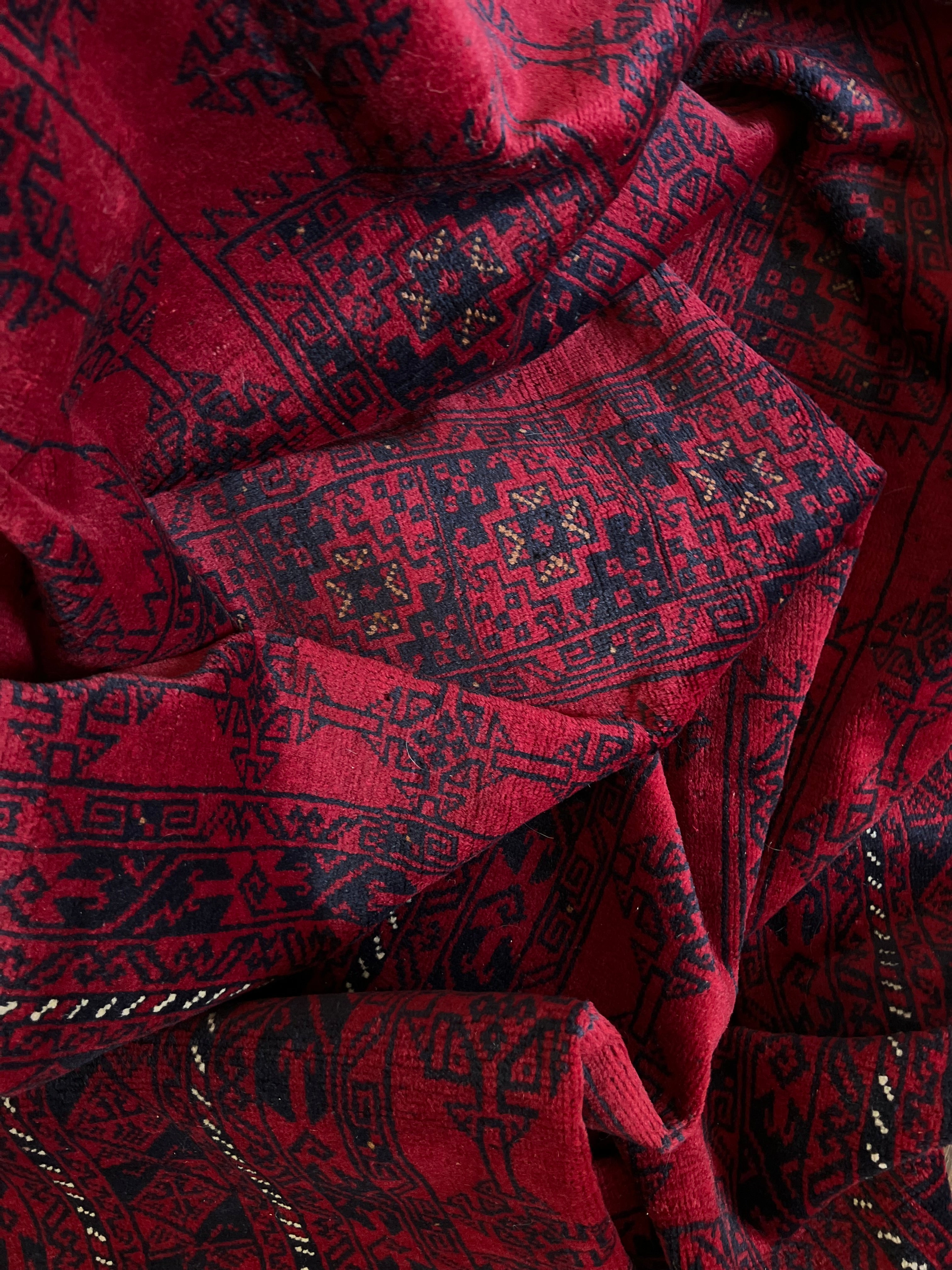 Afghan Rizbaft Wool Area Rug 6'9 x 9'6