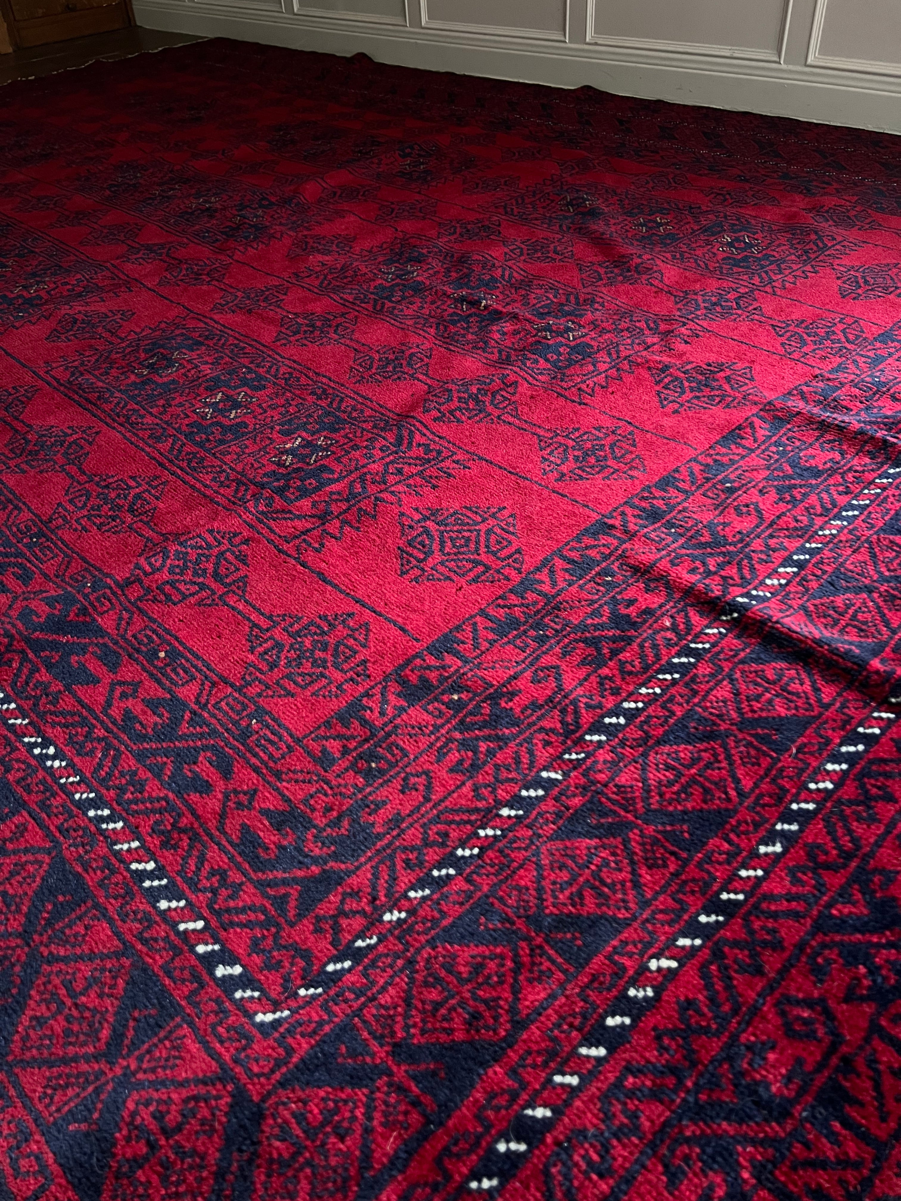 Afghan Rizbaft Wool Area Rug 6'9 x 9'6