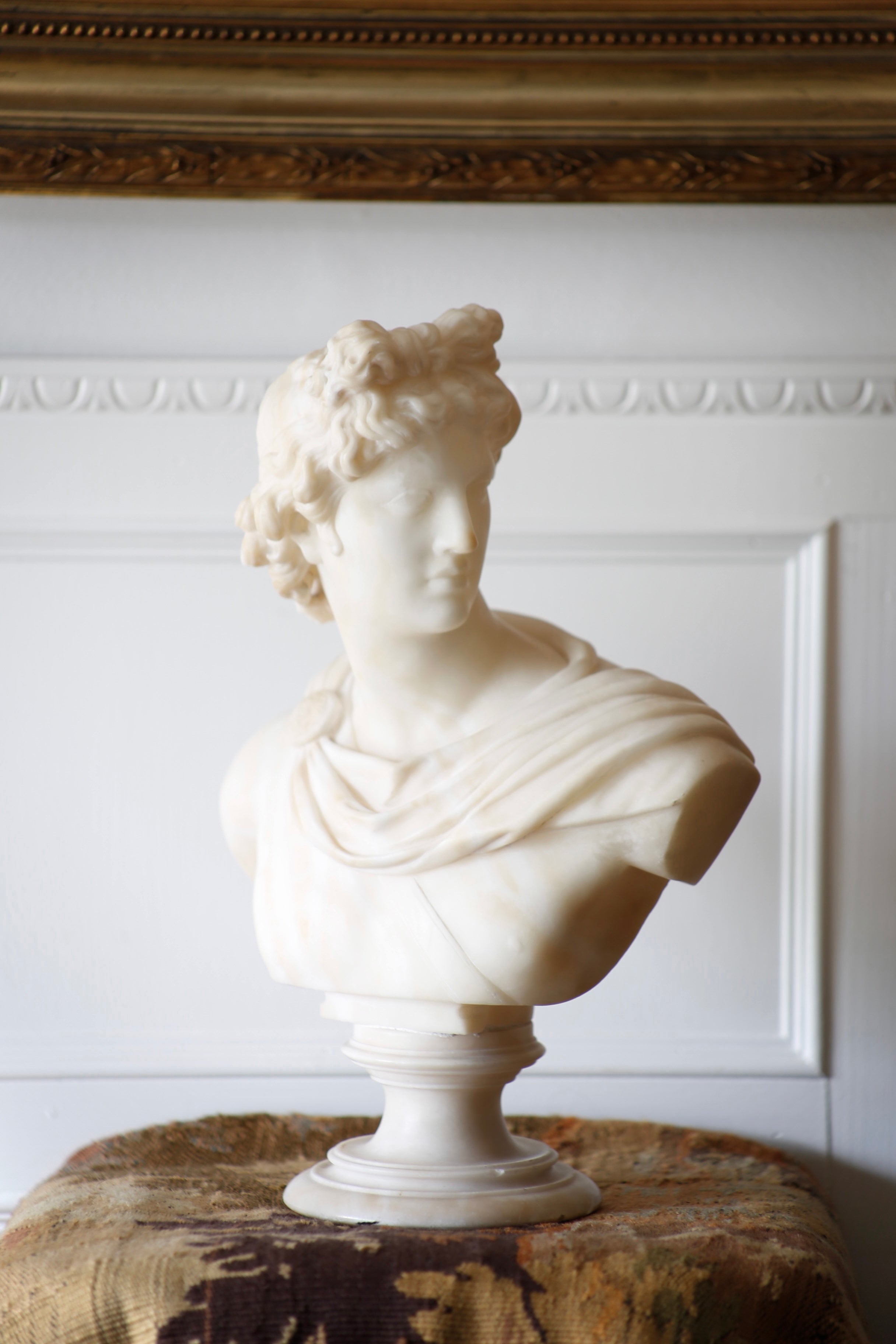 Vintage Alabaster Bust of Apollo