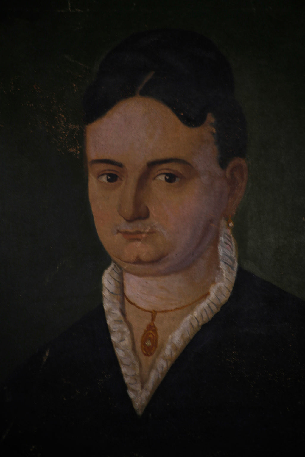19th Century Oil Portrait of a Lady in Black