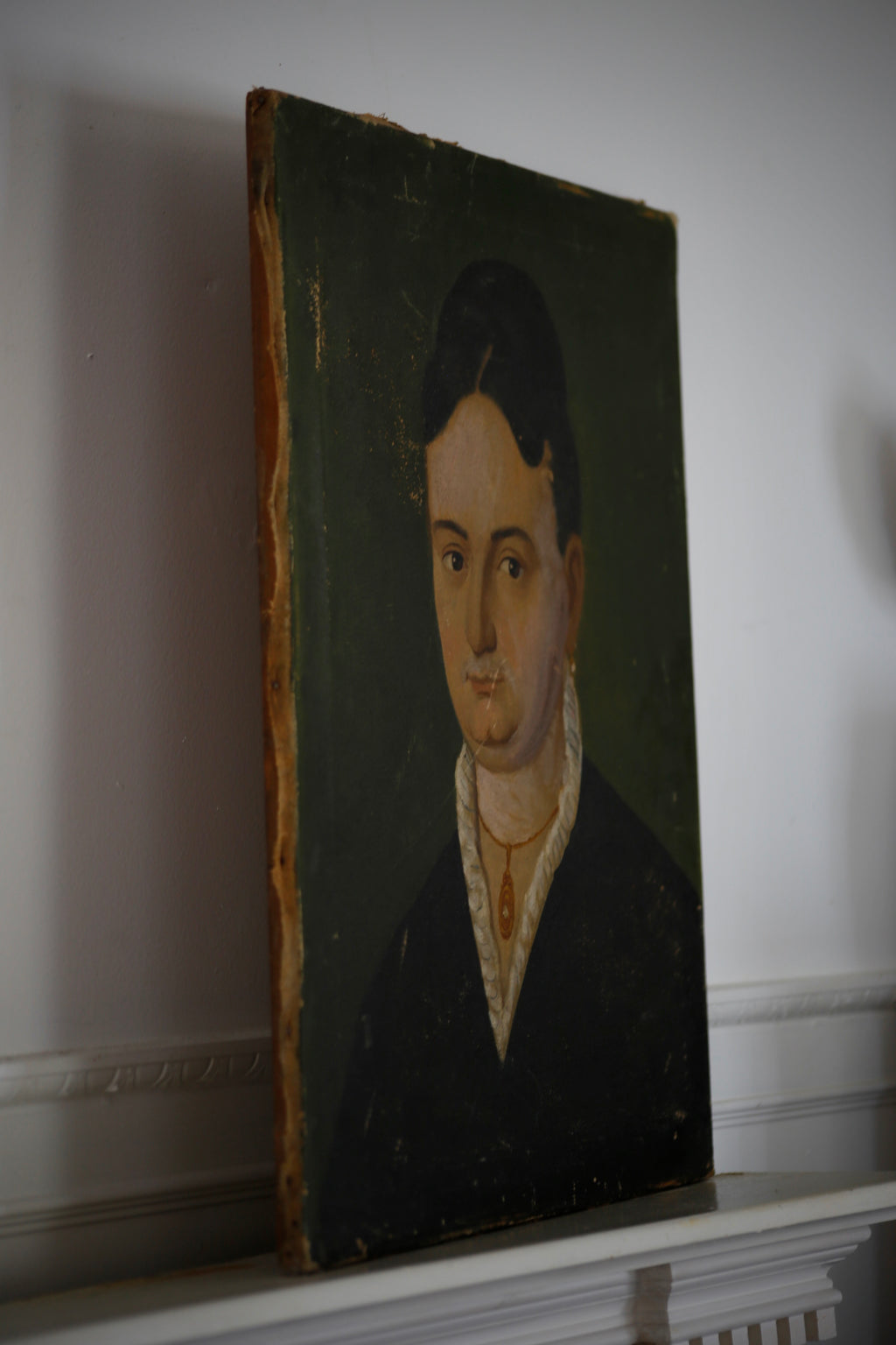 19th Century Oil Portrait of a Lady in Black