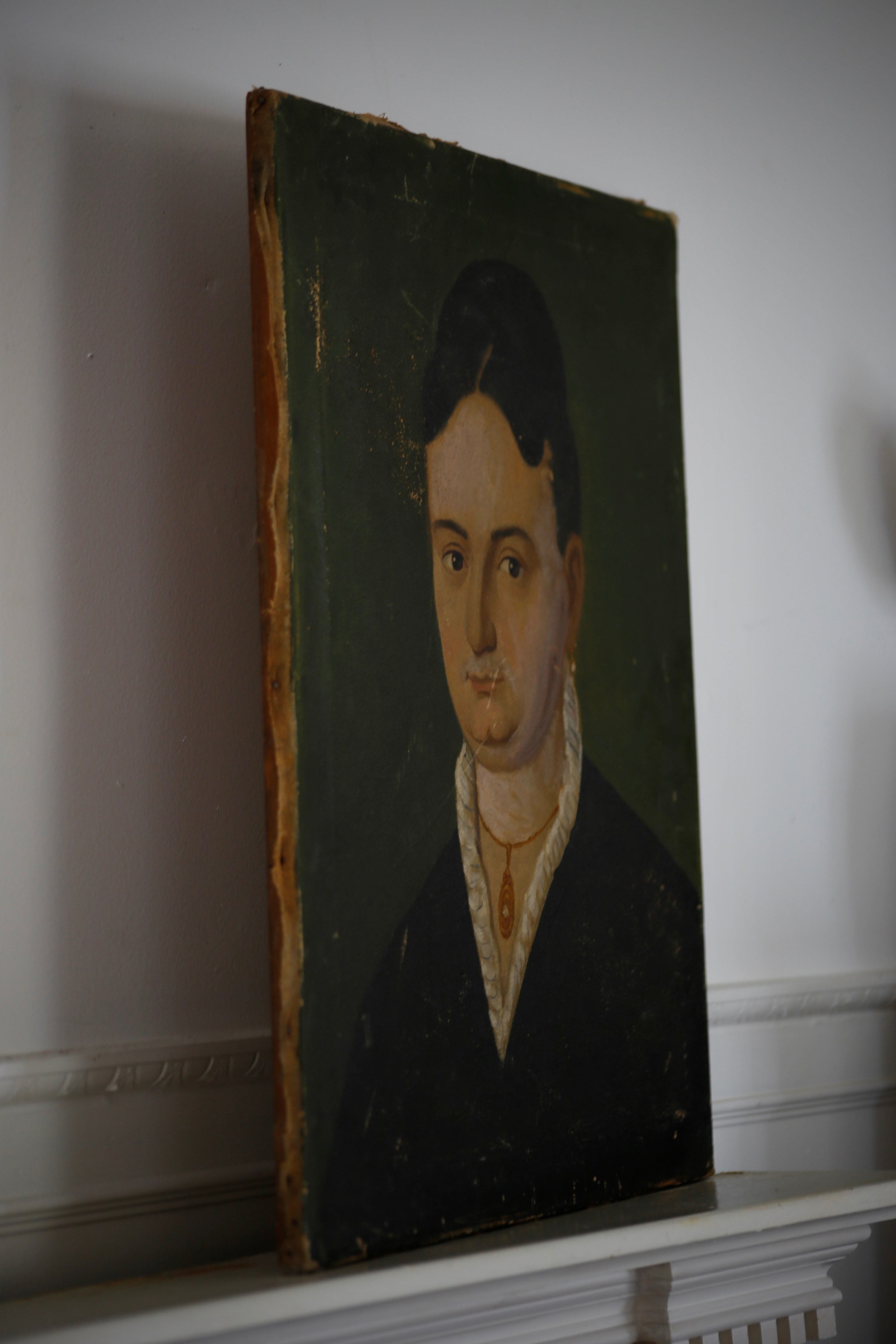 19th Century Oil Portrait of a Lady in Black
