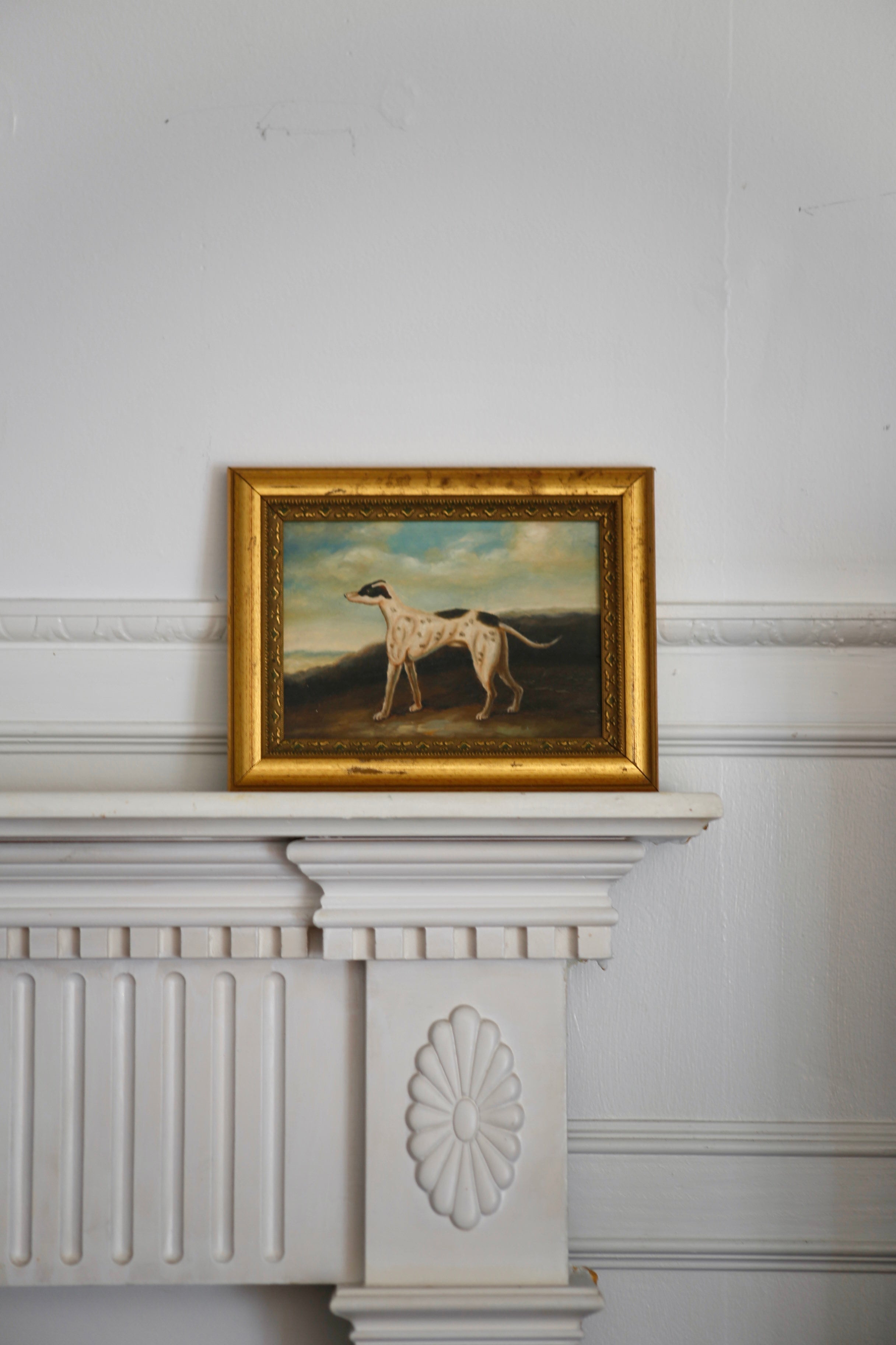 Petit Oil Portrait of Greyhound