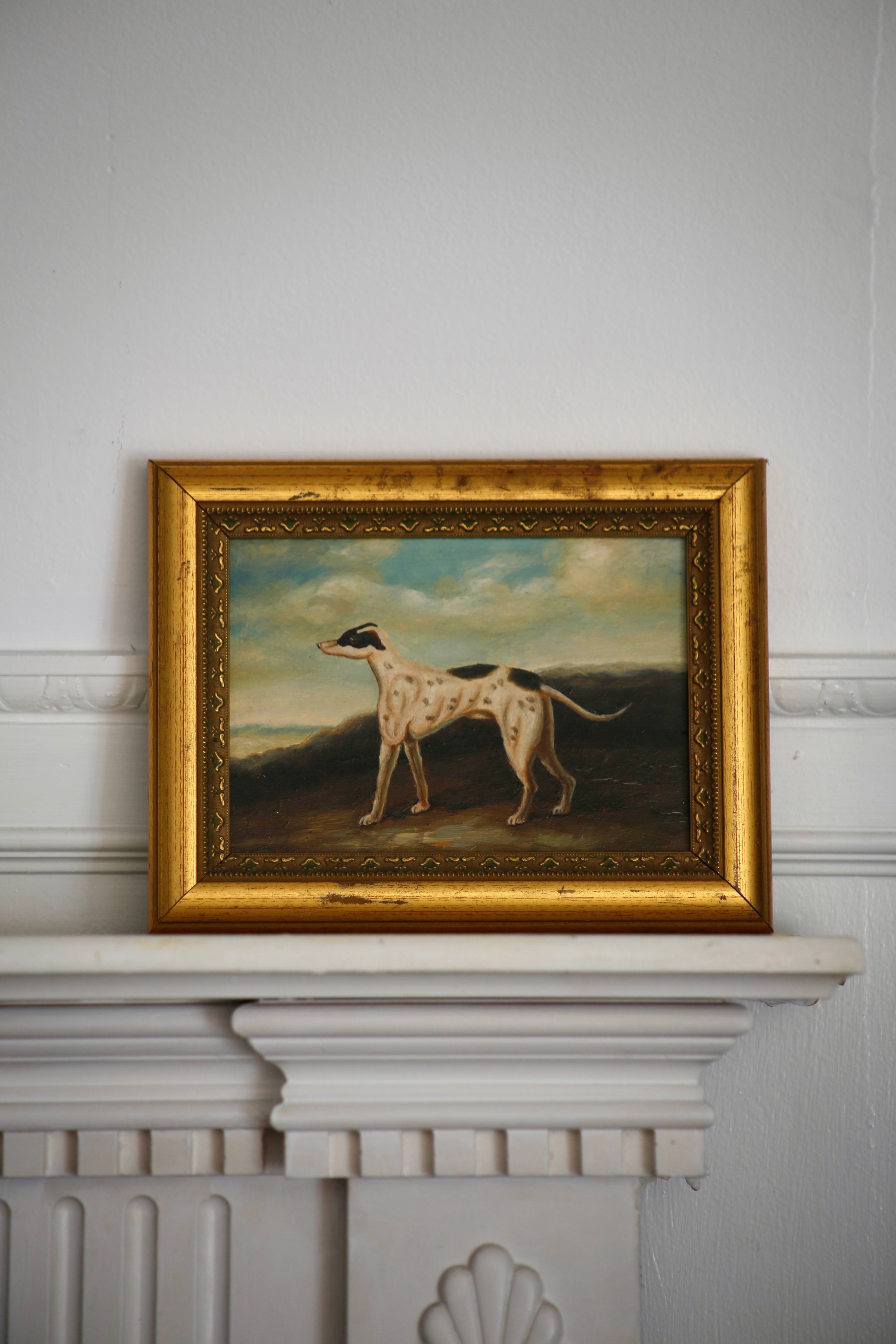 Petit Oil Portrait of Greyhound