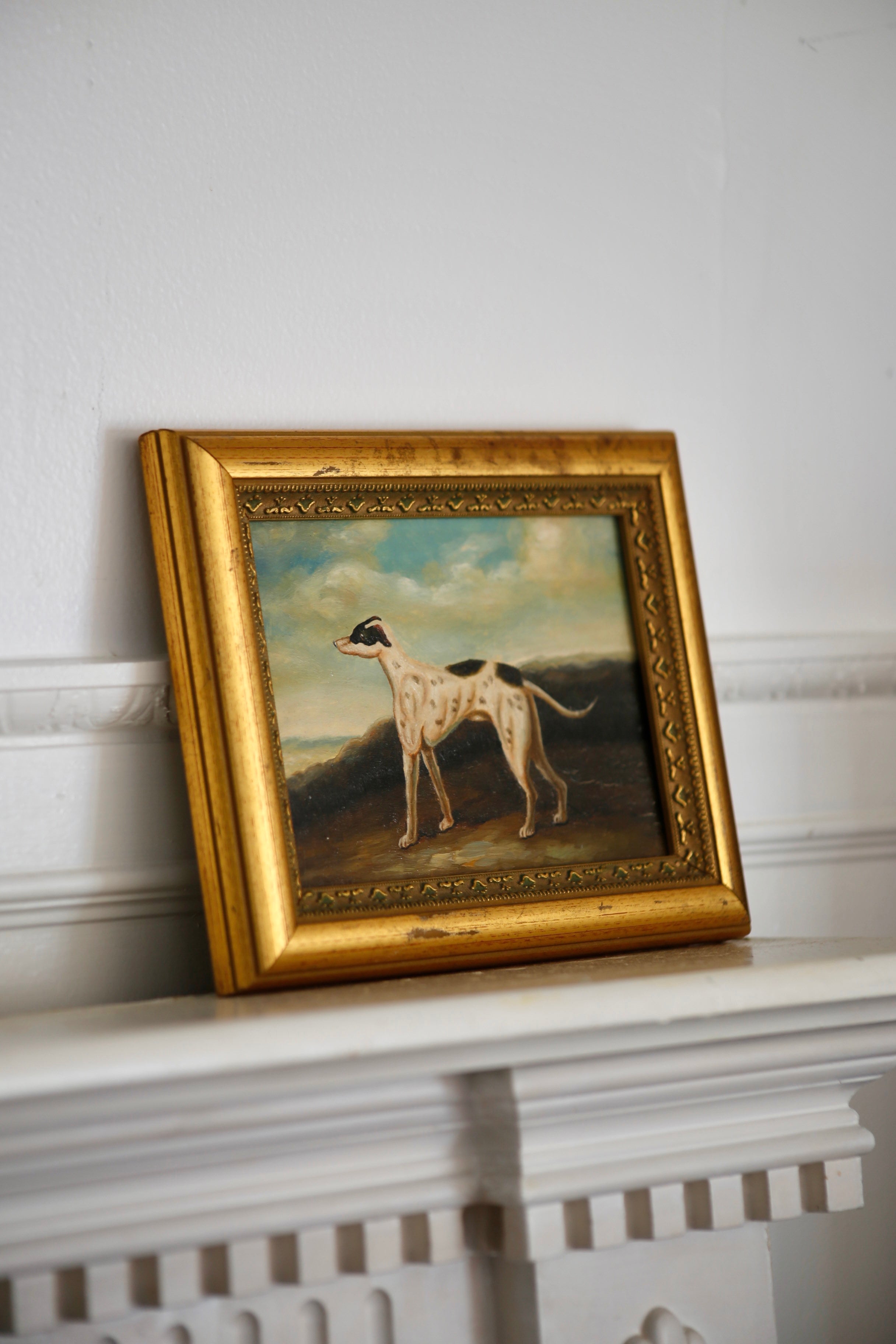 Petit Oil Portrait of Greyhound