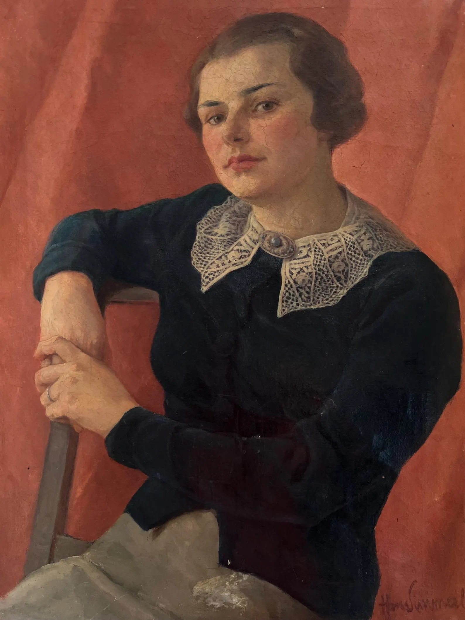 1936 Signed Oil Portrait by Hans Simmerl